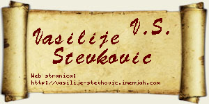Vasilije Stevković vizit kartica